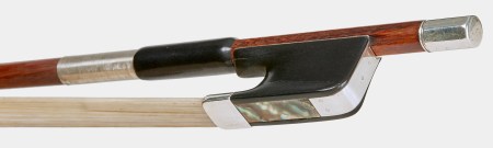 Frog of Tubbs Cello Bow, 3/4 view. Photo courtesy Tarisio.