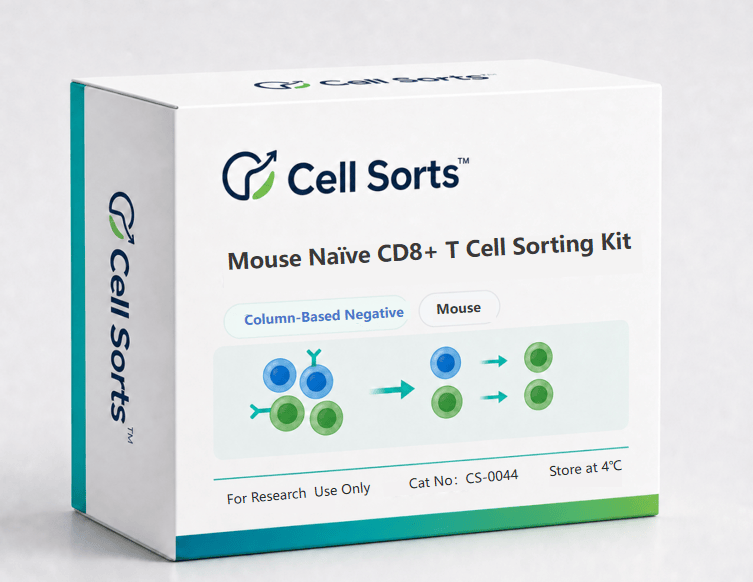 CellSorts CS-0044 Mouse Naïve CD8 T Cell Sorting Kit — column-assisted negative selection, L separation column, 90-99% purity, high recovery
