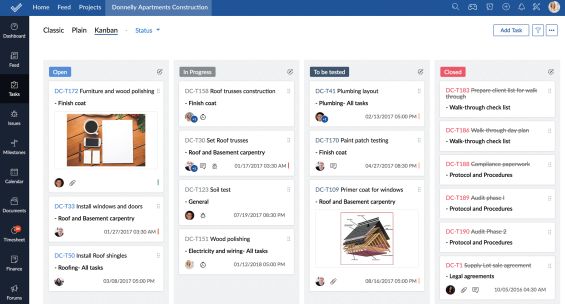Zoho Projects dashboard for Google Workspace teams