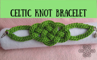 celtic knot bracelet in green crochet project