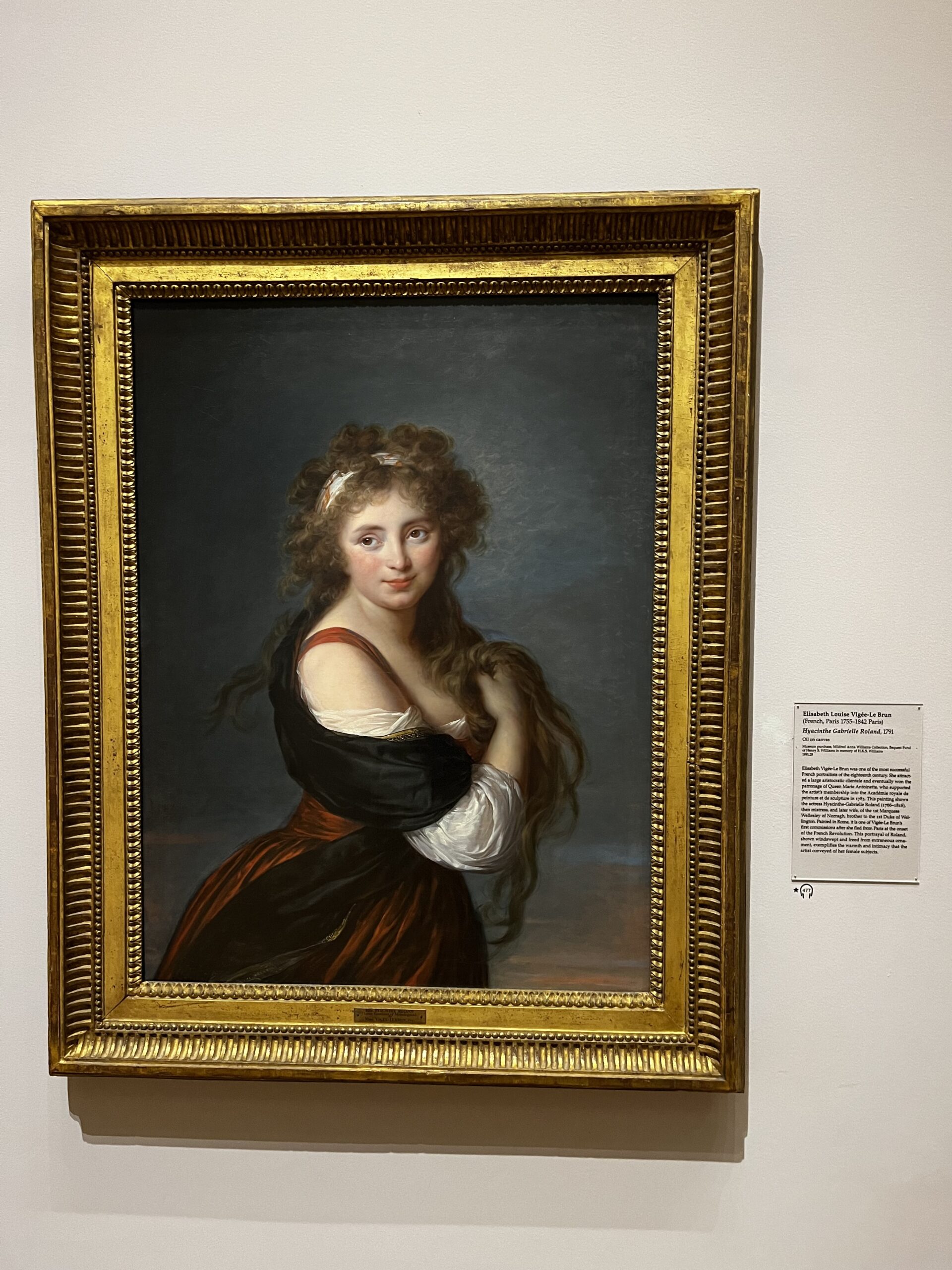 Elisabeth Louise Vigée-LeBrun, ortrait of Hyacinthe Gabrielle Roland, 1791