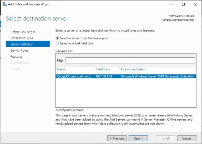 Windows Server DHCP Server Kurulumu 4 dhcpserver selectserver cengizyilmaz yhcjzb