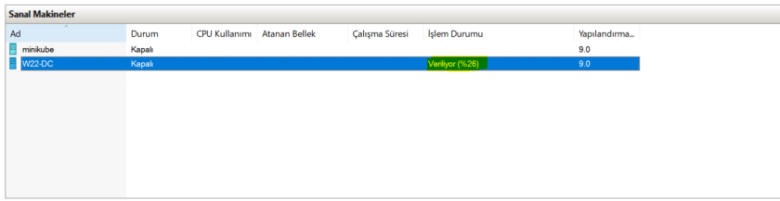 Hyper-V Export-Import İşlemi 4 Ekran Alintisi
