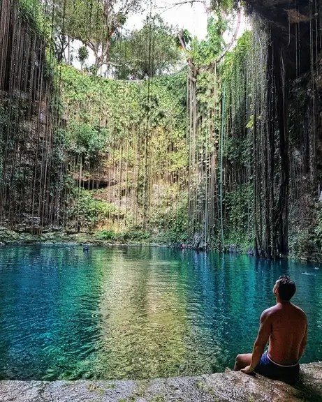 Looking at the magical cenote ik kil