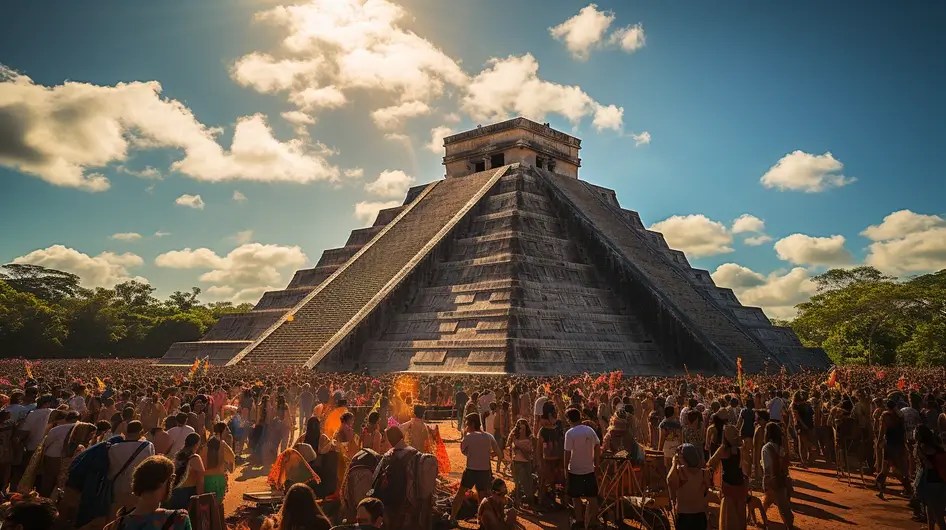 Chichen Itza con turistas