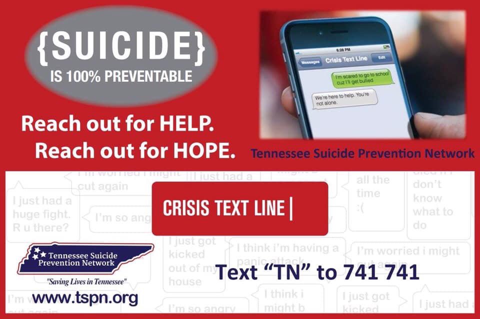 crisis text line Center of Hope for Behavioral Health