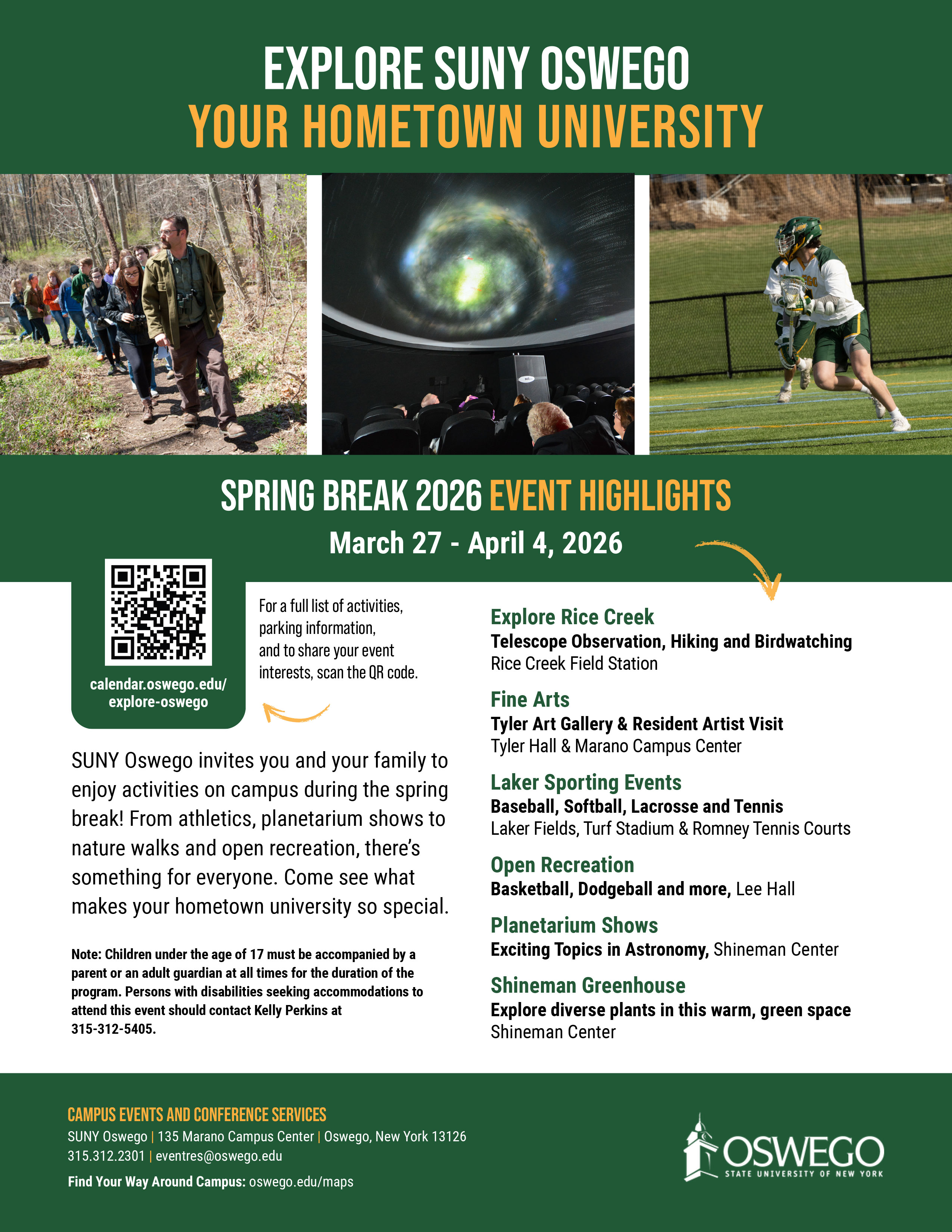 SUNY Oswego Spring Break Events CenterState CEO Explore SUNY Oswego Spring 2026 