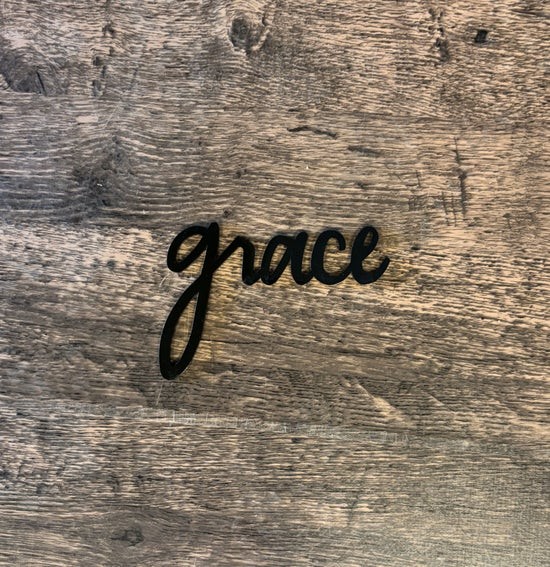 Grace Cursive Metal Word Art Sign