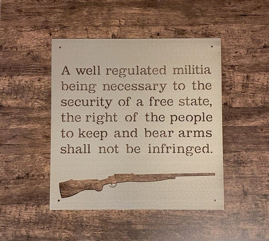 Second Amendment Metal Wall Sign