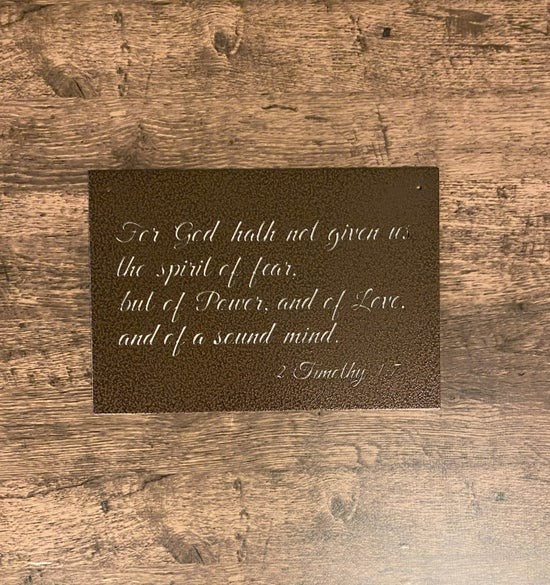 2 Timothy 1:7 Scripture Metal Wall Art