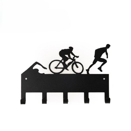 Men’s Triathlon Figures Metal Medal Hanger – 5 Hooks