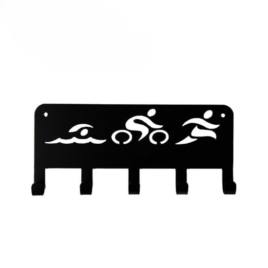 Triathlon Swim Bike Run Cutout Metal Medal Hanger – 5 Hooks