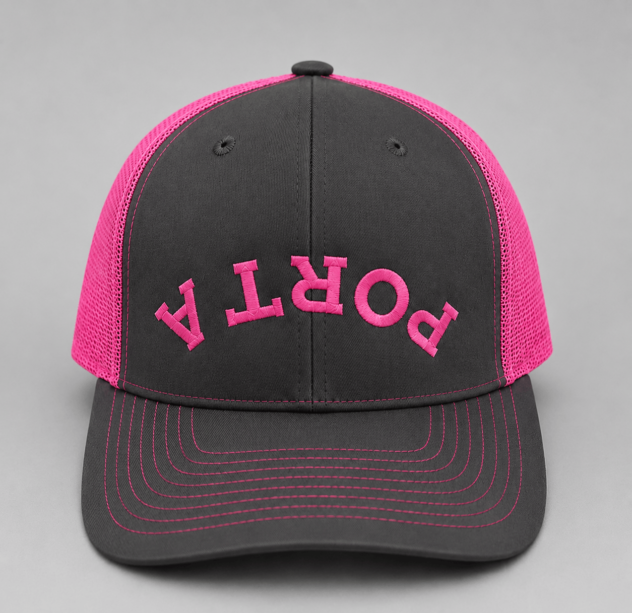 Upside Down Port A Hat – Black / Hot Pink