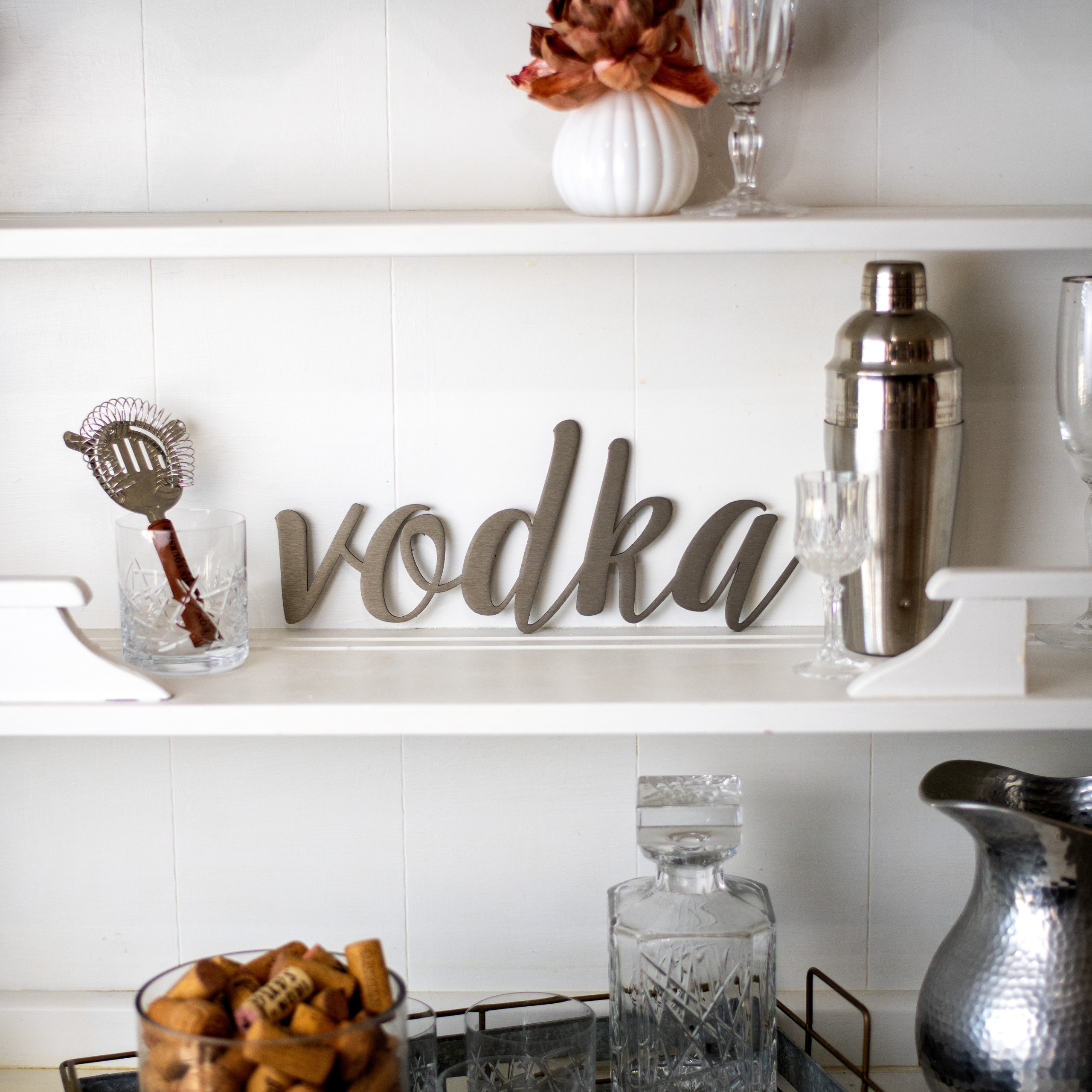 Vodka Cursive Metal Art Sign