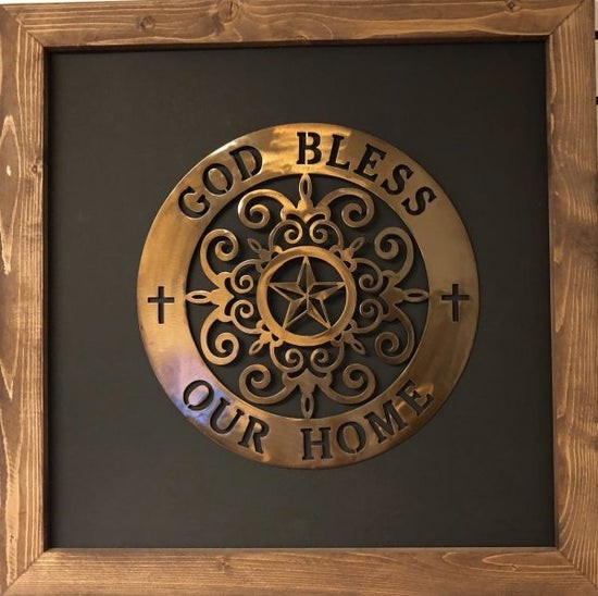 God Bless Our Home Metal Wall Art