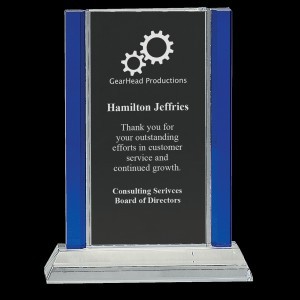 Blue Edge Crystal Recognition Award – 8.5 Inch