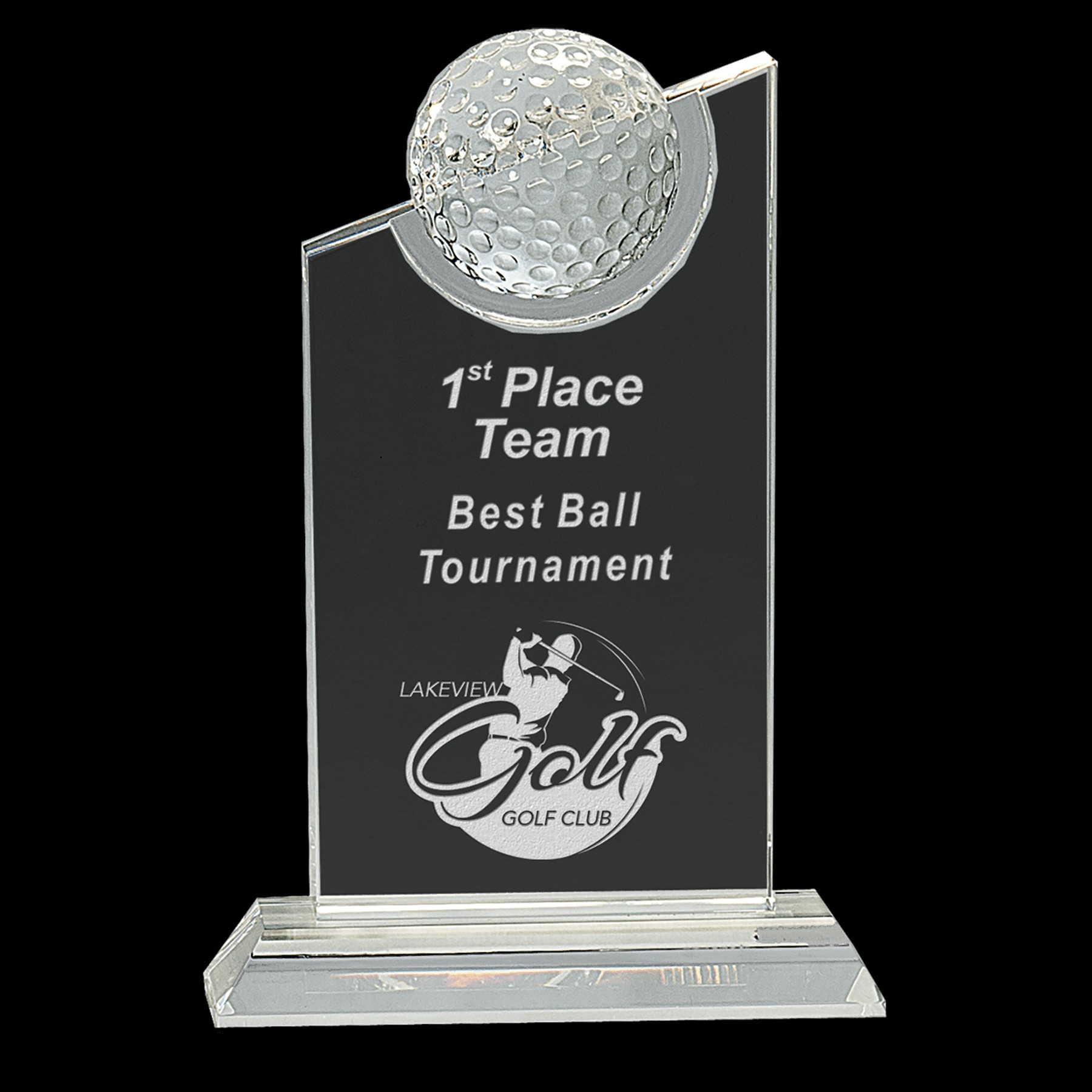 Crystal Golf Ball Award Trophy
