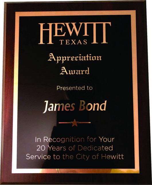 Economy Walnut Finish Recognition Plaque