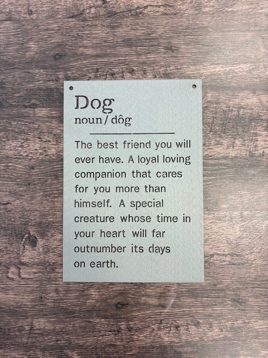 Dog Definition Metal Wall Sign | Pet Lover Gift