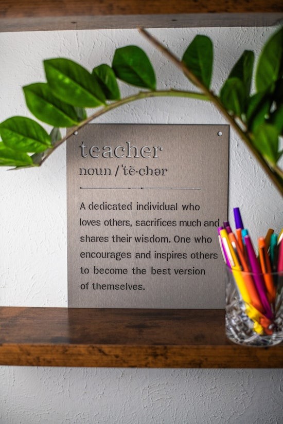 Teacher Definition Metal Wall Sign