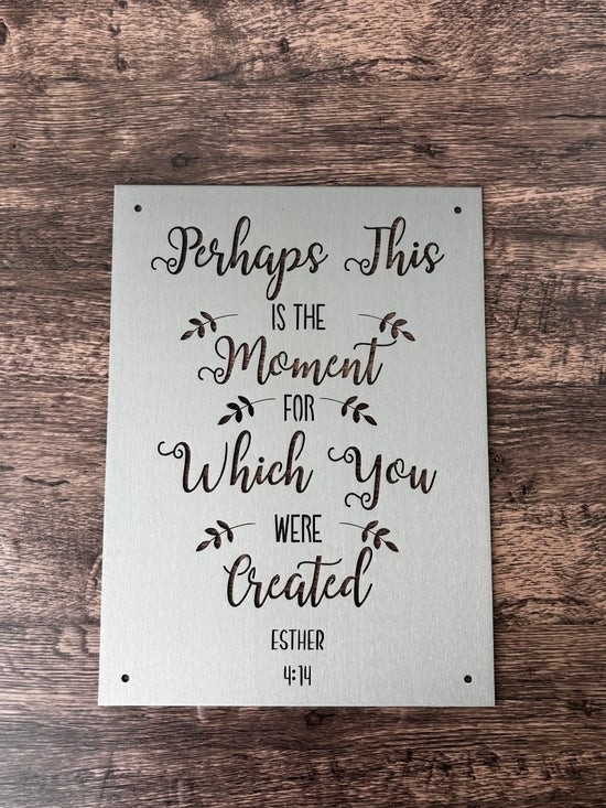 Esther 4:14 Bible Quote Metal Wall Art
