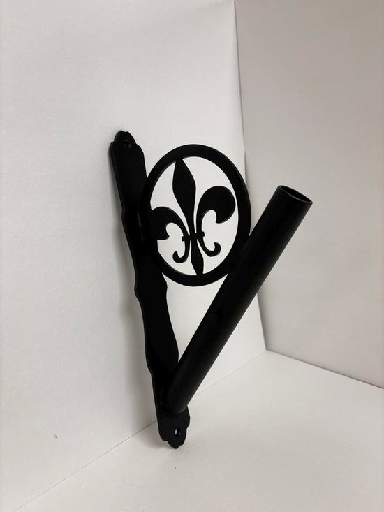 Side-Facing Fleur-de-Lis - Metal Flagpole Holder