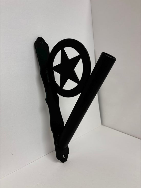 Side-Facing Lone Star - Metal Flagpole Holder