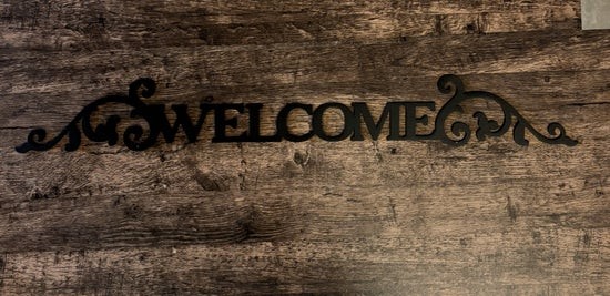 Decorative "Welcome" Scroll Metal Wall Sign