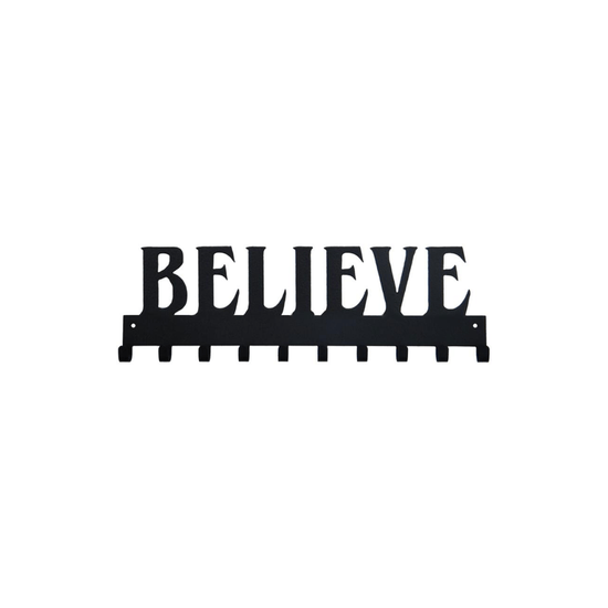Believe Inspirational Metal Medal Hanger – 10 Hooks