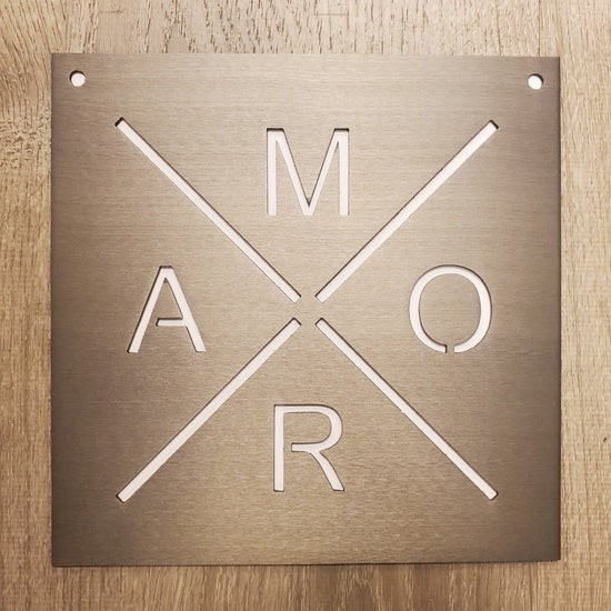 AMOR Cross Monogram Metal Wall Sign