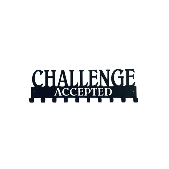 Challenge Accepted Metal Medal Hanger – 10 Hooks