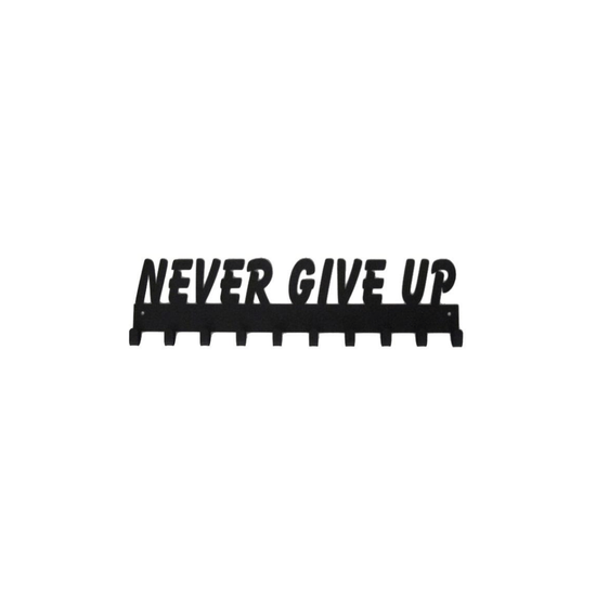 Never Give Up Metal Medal Hanger – 10 Hooks