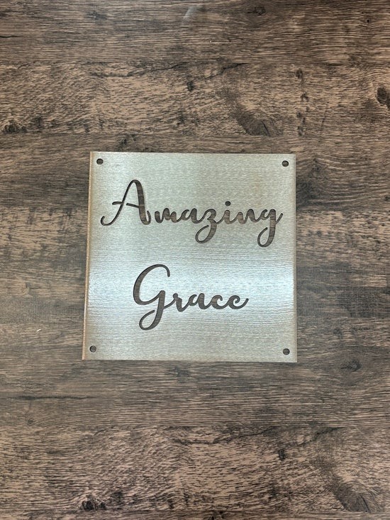 "Amazing Grace" Christian Metal Wall Sign