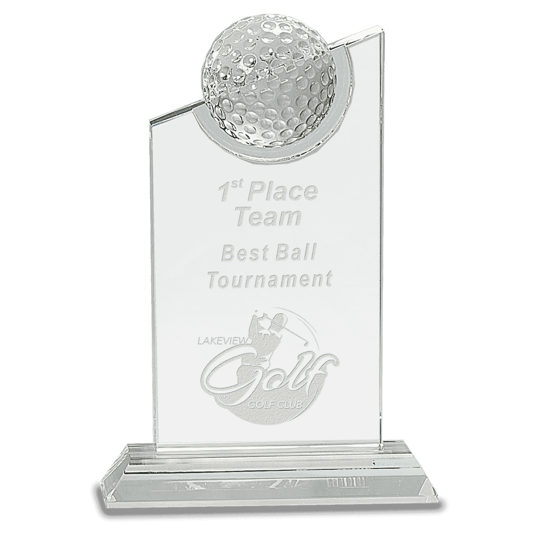 Crystal Golf Ball Award Trophy