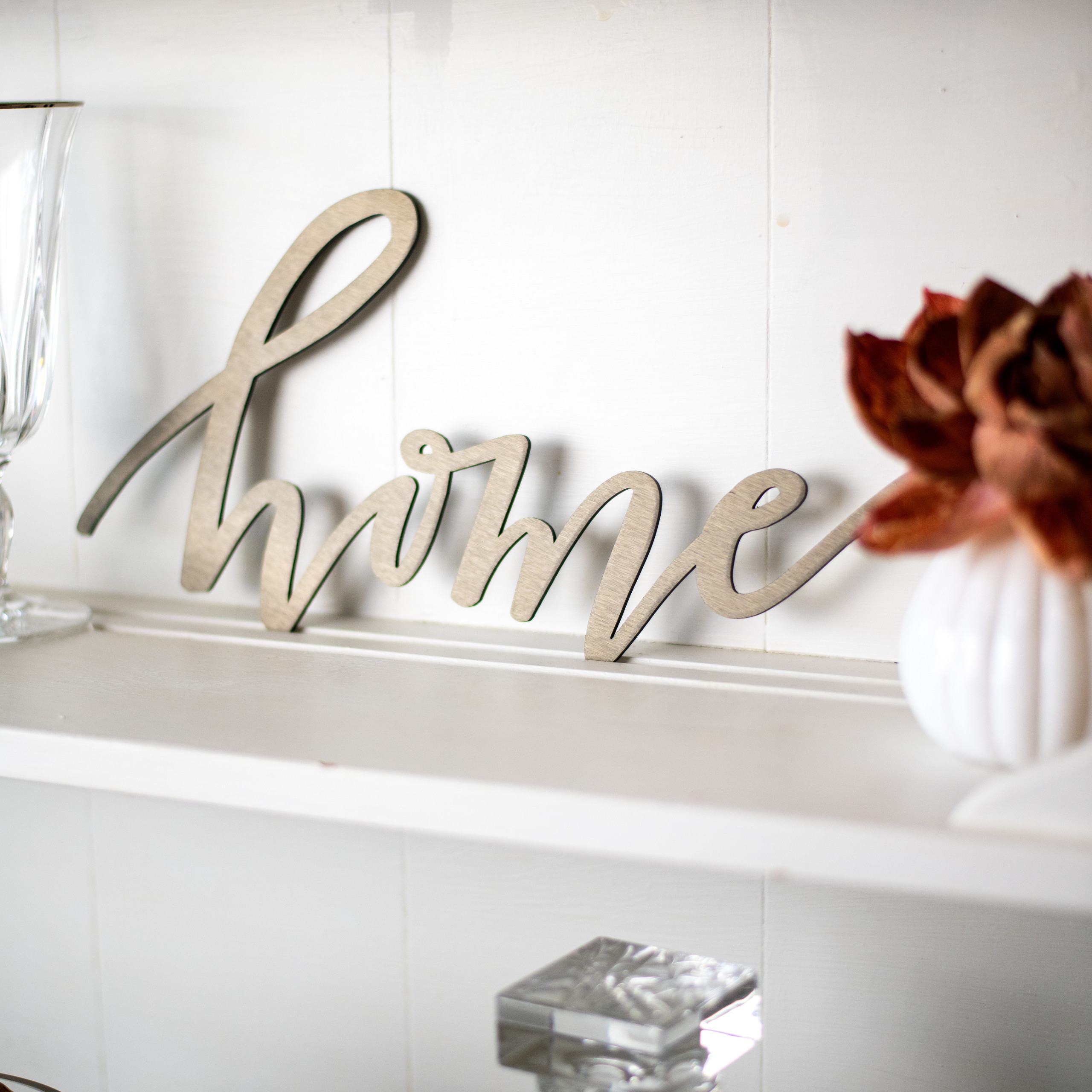 Home Cursive Metal Word Art Sign