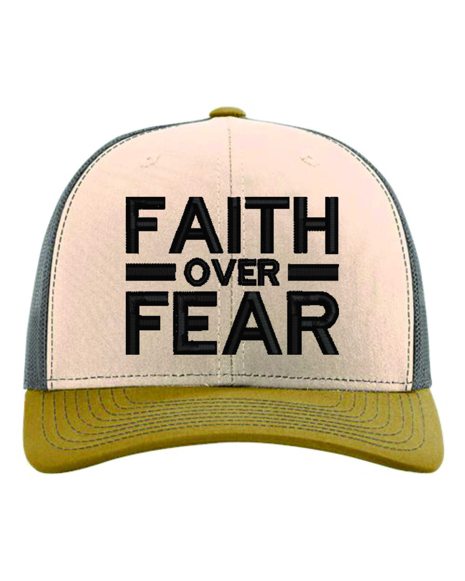 Faith Over Fear Hat – Mink / Beige / Amber Gold