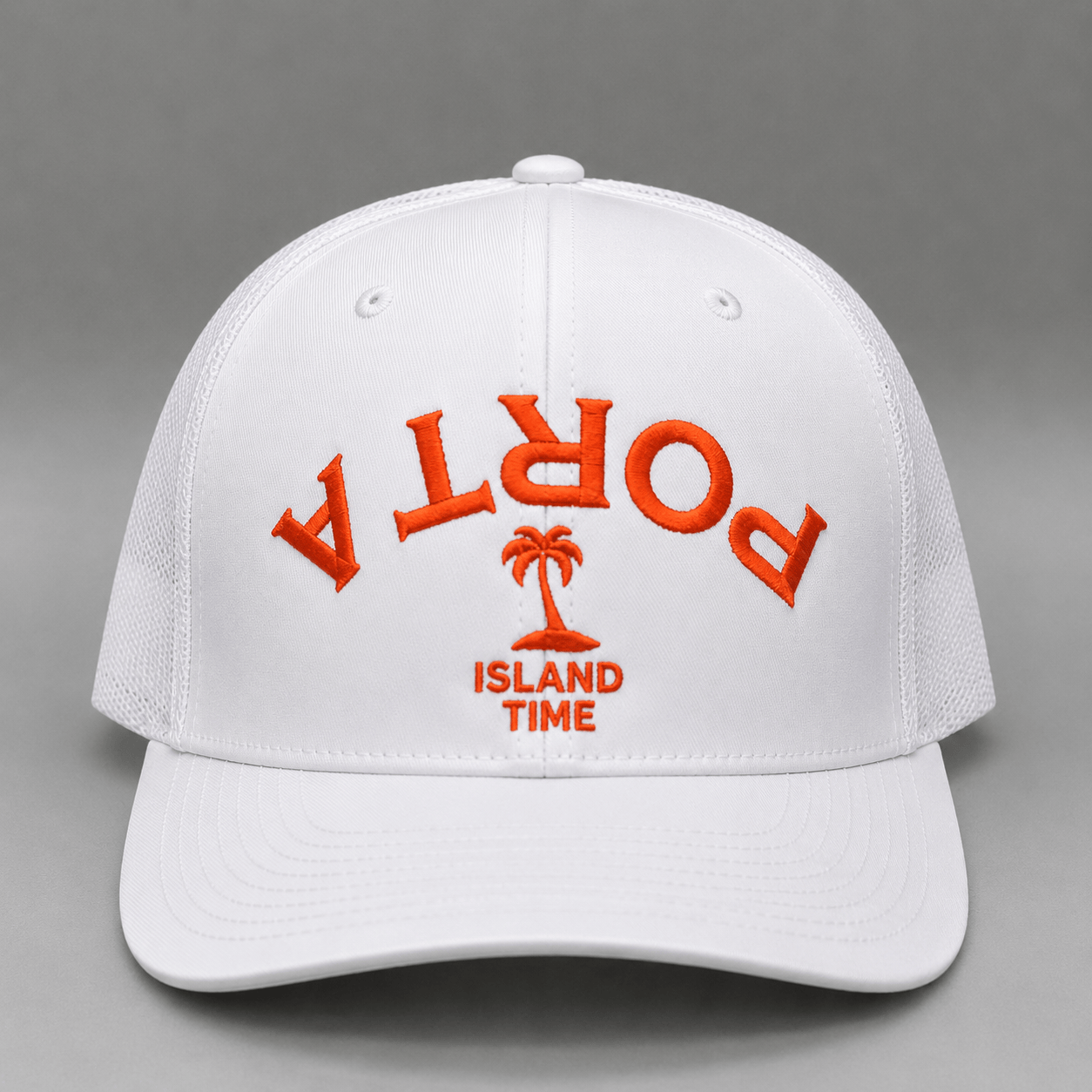 Upside Down Port A Island Time Hat – Solid White