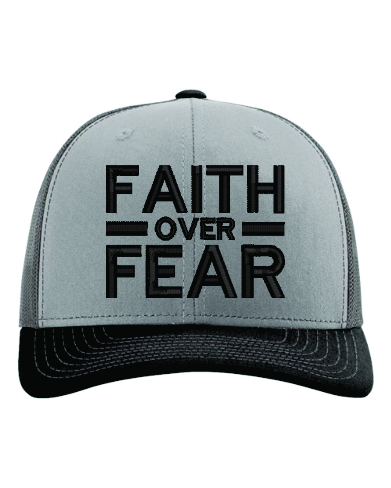Faith Over Fear Hat – Heather Gray / Charcoal / Black