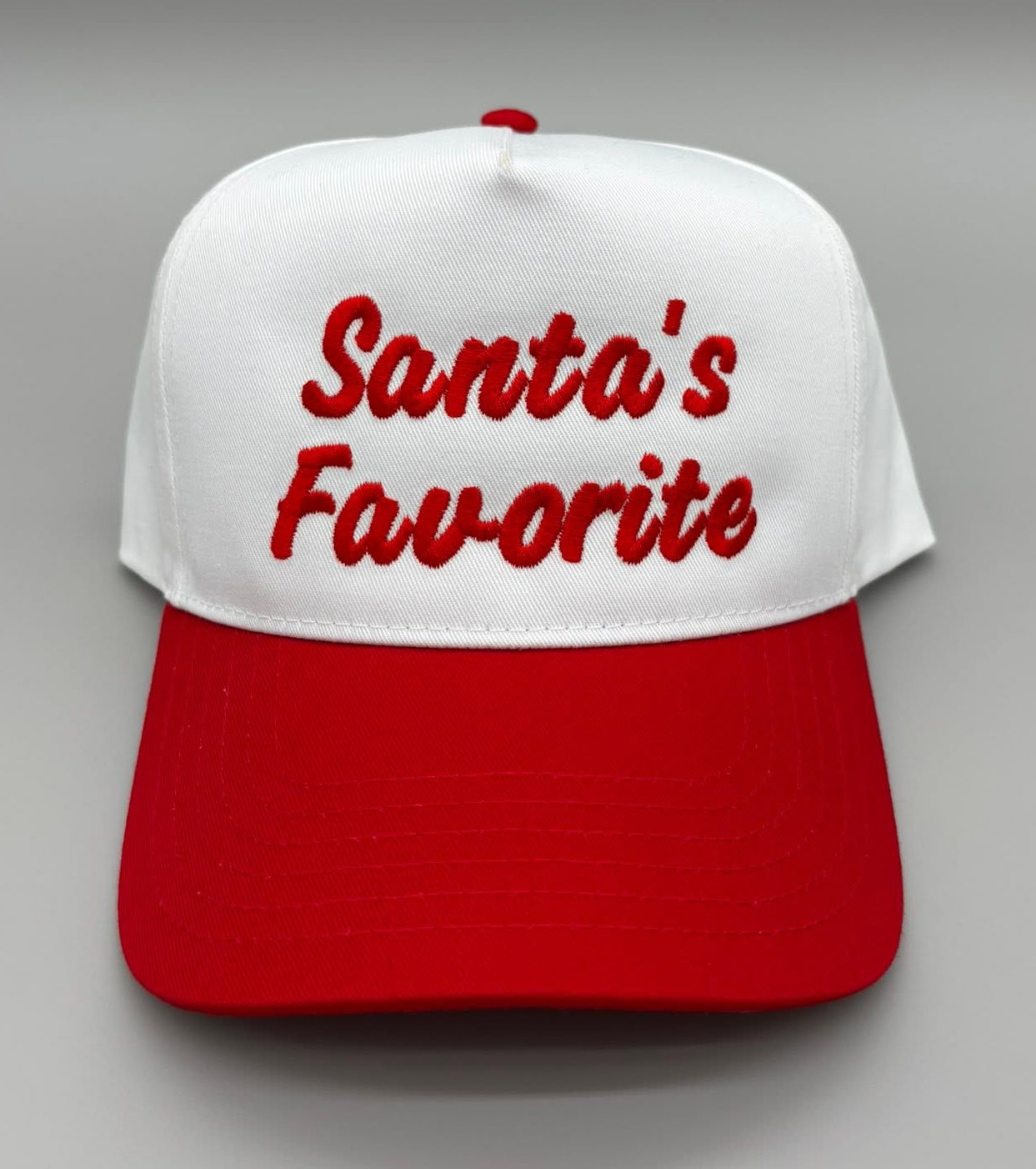 Santa's Favorite Hat – White / Red