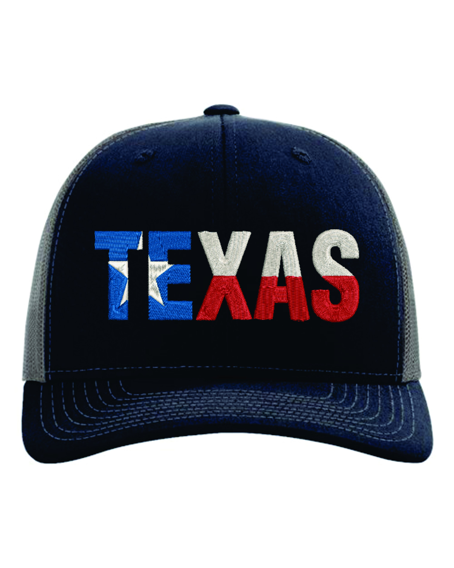 Texas Flag Lettering Hat – Navy / Charcoal
