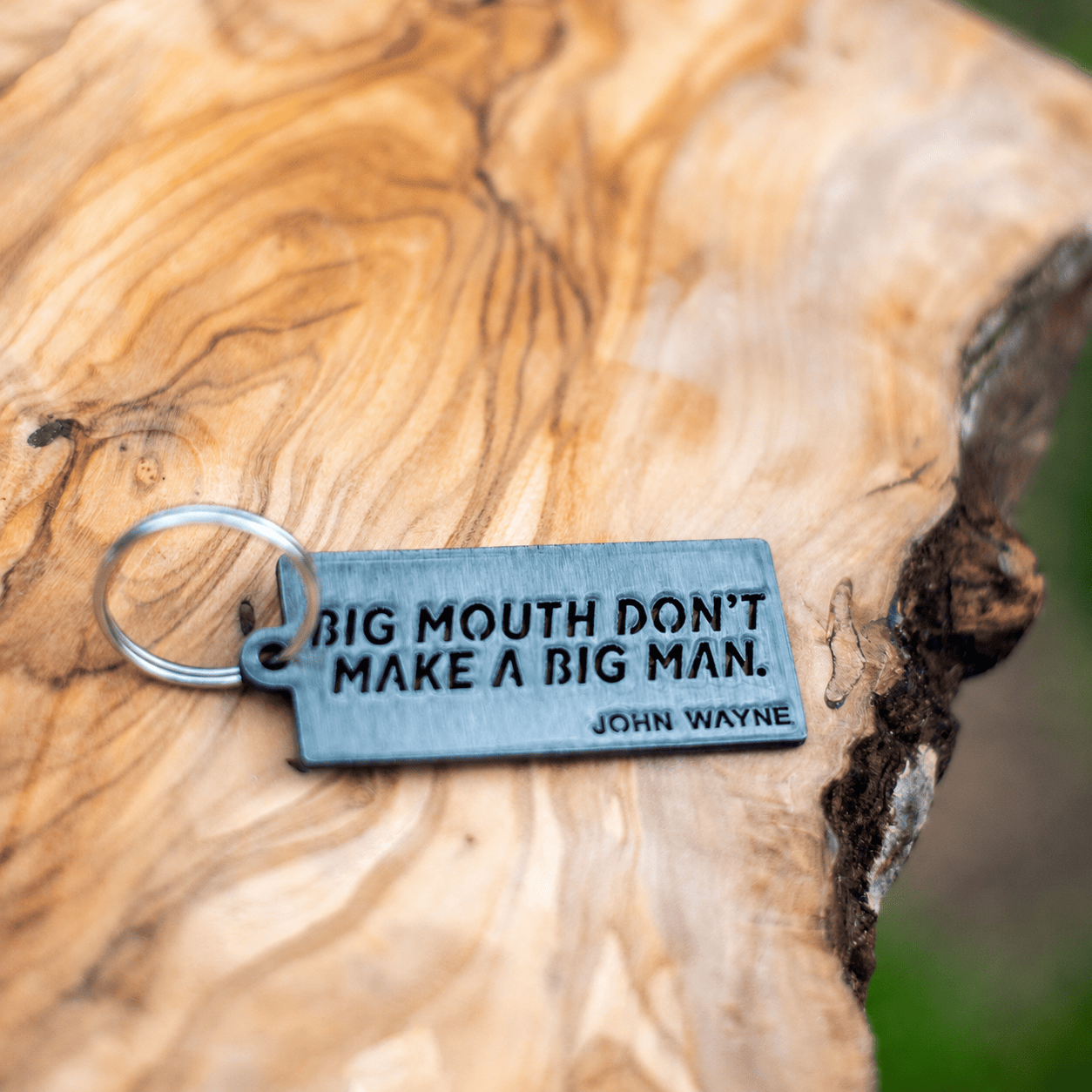 John Wayne "Big Mouth Don't Make a Big Man" Metal Keychain
