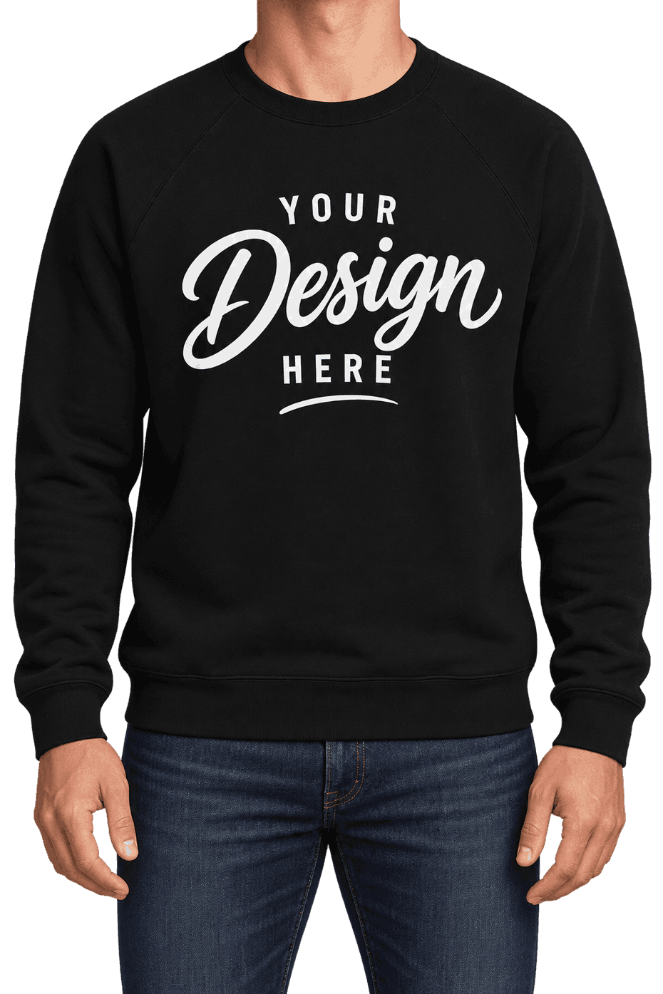 Bella + Canvas Unisex Sponge Fleece Raglan Crewneck Sweatshirt Screen Printed