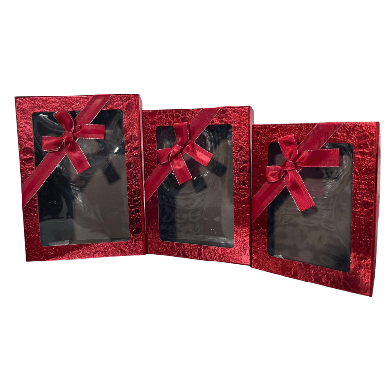 Caja Regalo Rectangular x3 en Acetato con Moño Decorativo
