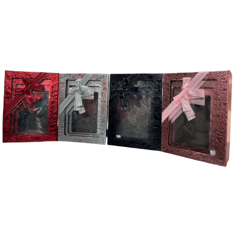 Caja Regalo Rectangular x3 en Acetato con Moño Decorativo