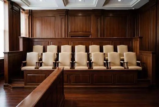 Jury Box in Courtroom.