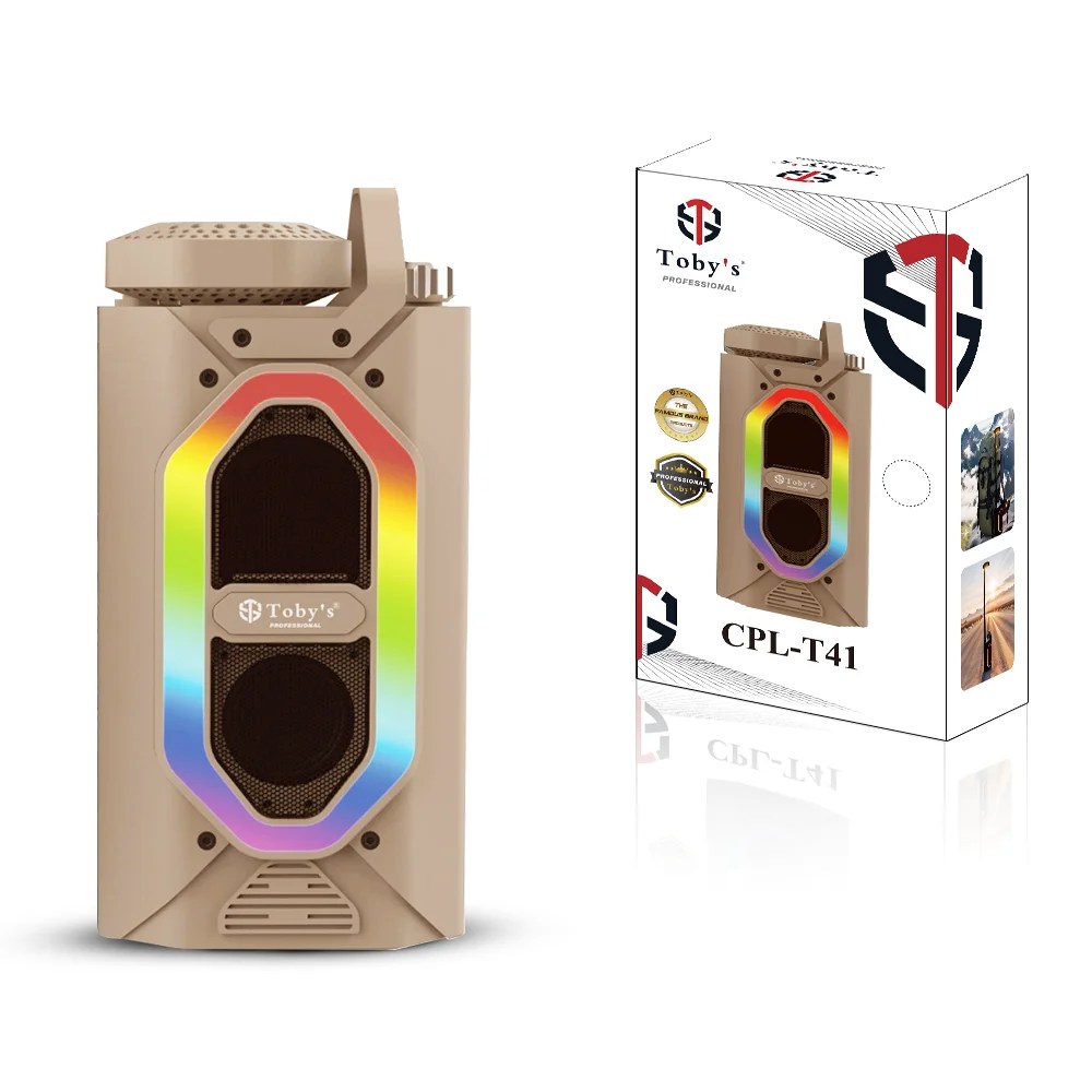 Toby’s CPL-T41 Portable Bluetooth Speaker with RGB Light & Adjustable LED Lamp Waterproof Outdoor Wireless Speaker for Camping, Gatherings & Home Use
