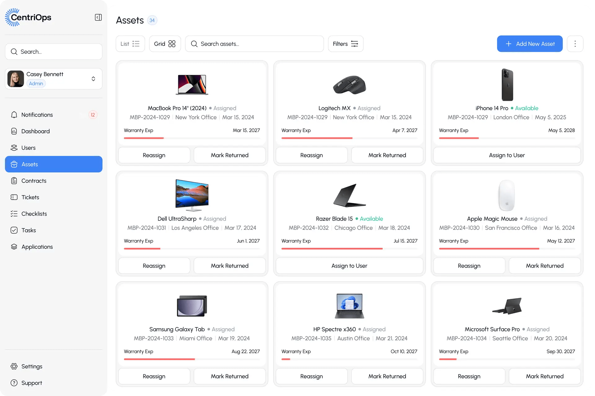 CentriOps Assets Desktop Screenshot