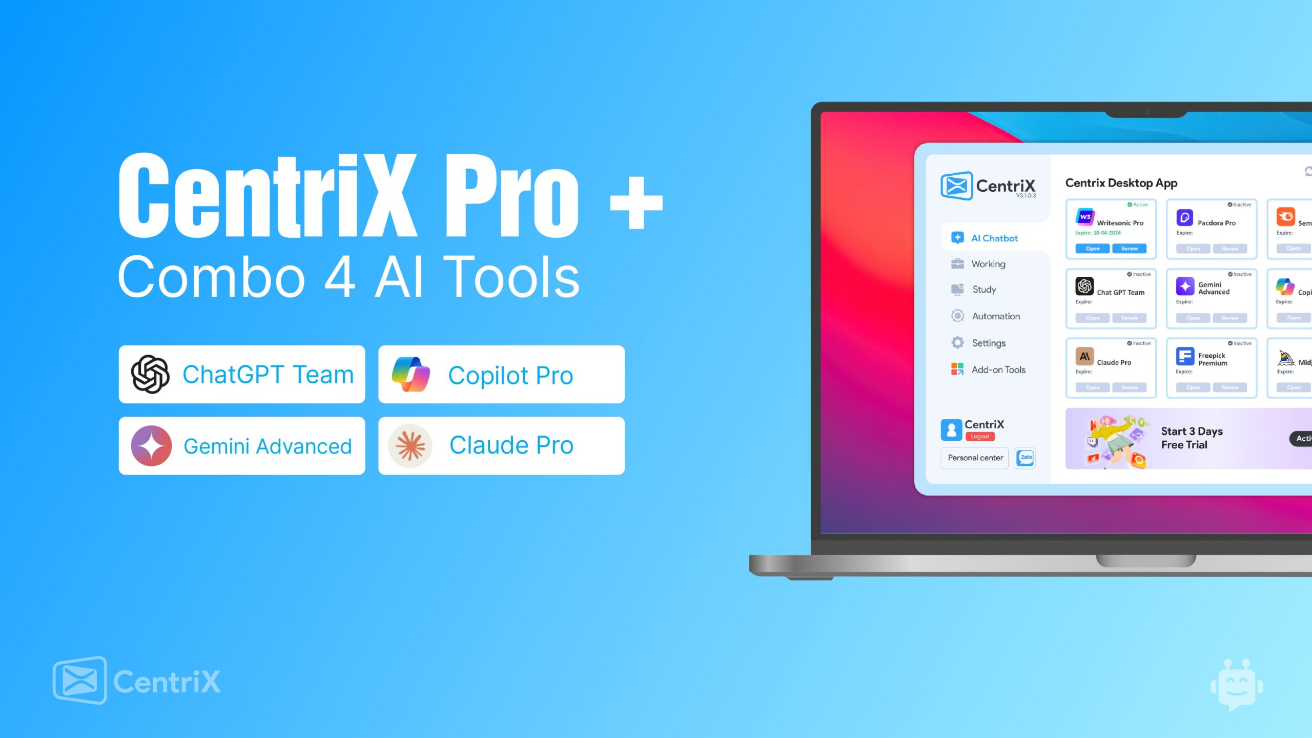 CentriX Pro+ Combo 4 AI Tools - Month