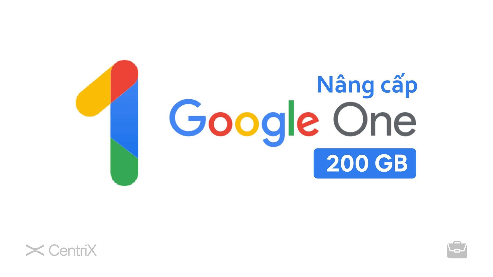 Gói gia hạn Google One: 200GB (1 năm) – 1 thành viên