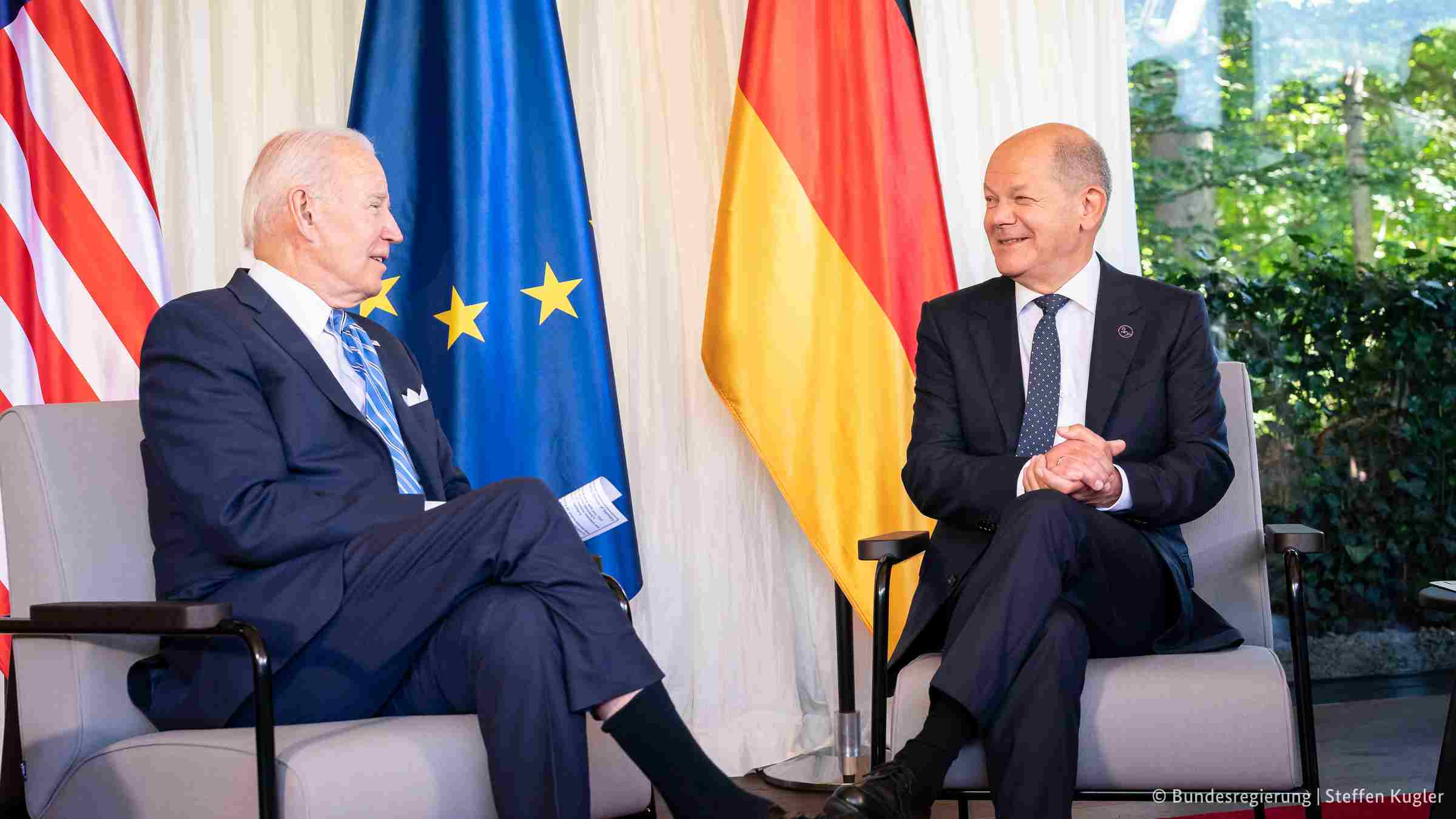 Photo: Federal Chancellor of the Federal Republic of Germany Olaf Scholz and US President Joe Biden at a G7 summit meeting. Credit: @Bundeskanzler via Twitter.